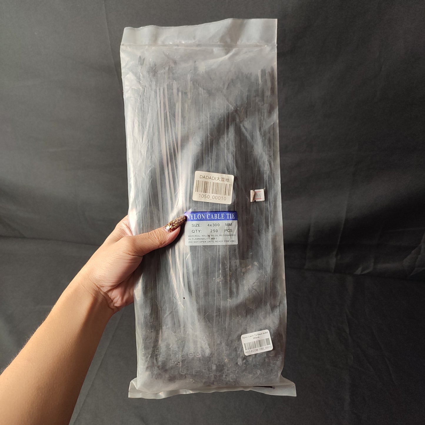 Nylon Cable Tie Black 8x300 250pcs