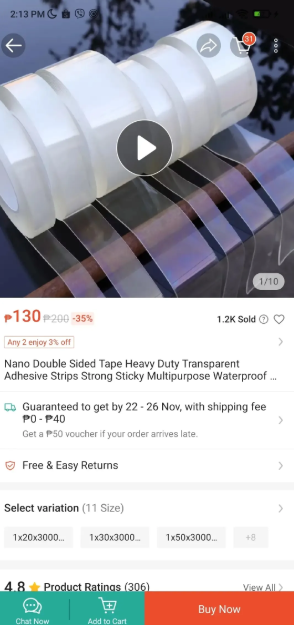 3 meters Double Sided Tape Waterproof Reusable Multifunction Sticky Tapes