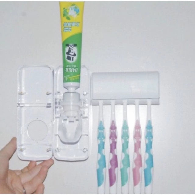 Hi-well Toothpaste Dispenser with Toothbrush Dispenser Set JD-105