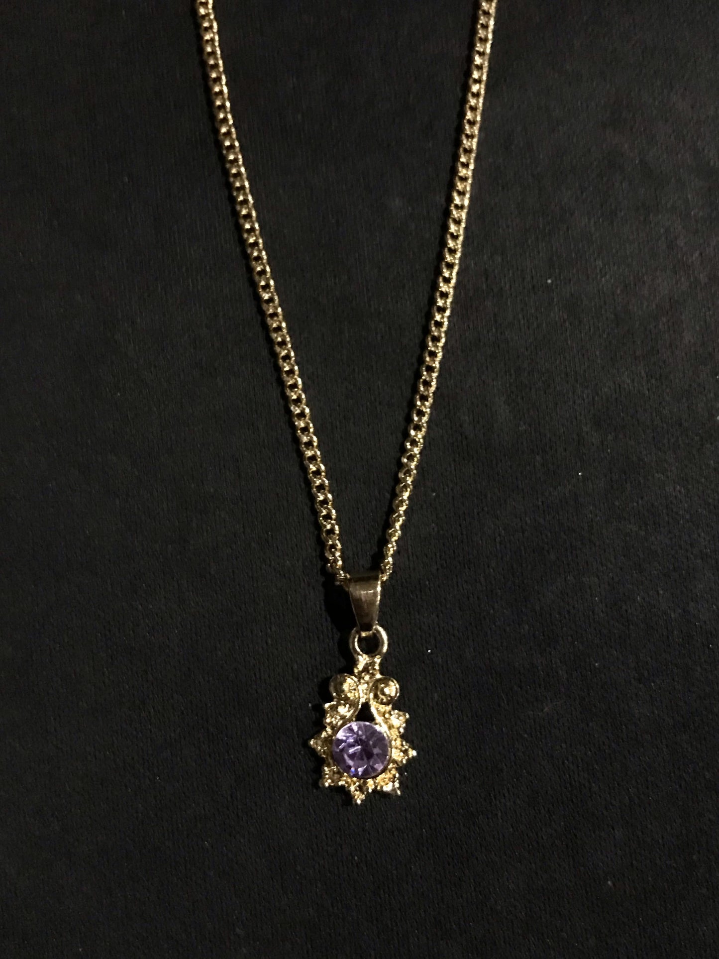 Crystal Birthstone Gold Stainless Steel Necklace for Women