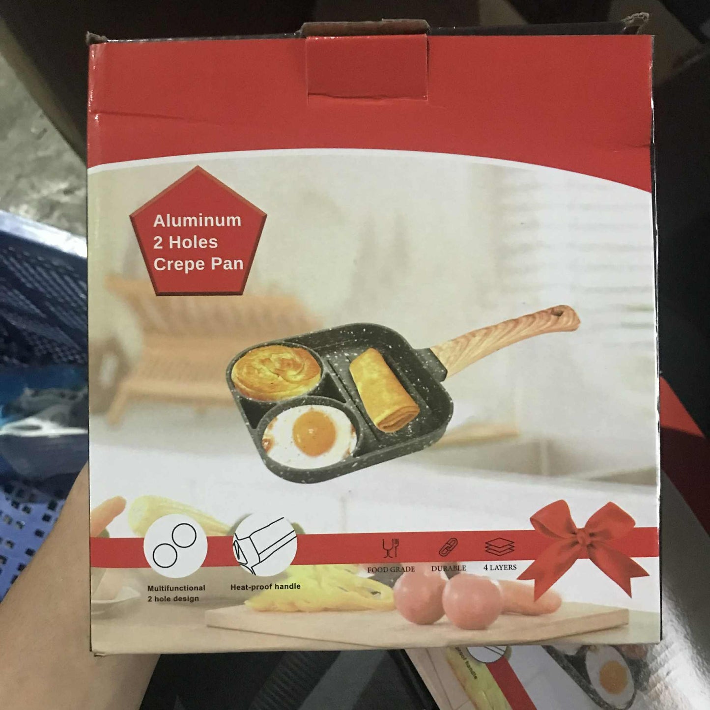 Multifunctional Aluminum Crepe Pan Heat-proof Handle