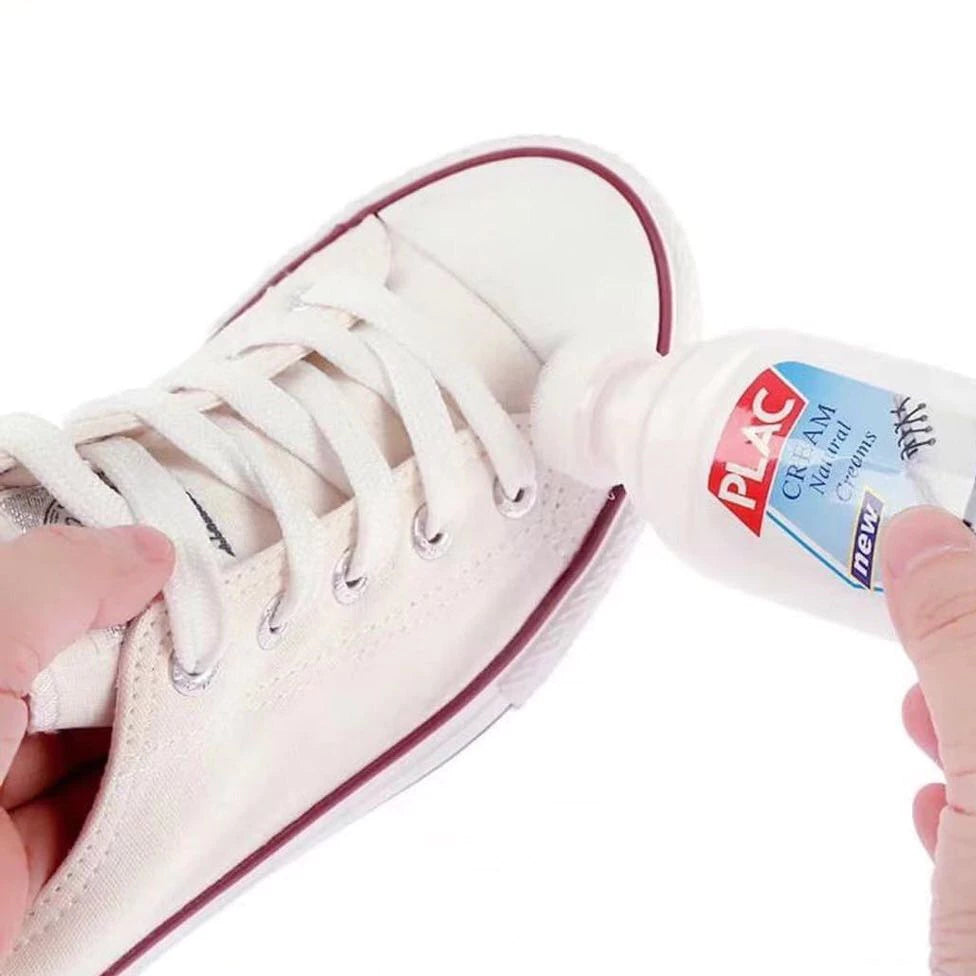 PLAC Cream Natural Auto Brilliant Polish White Shoe Cleaner 100ml