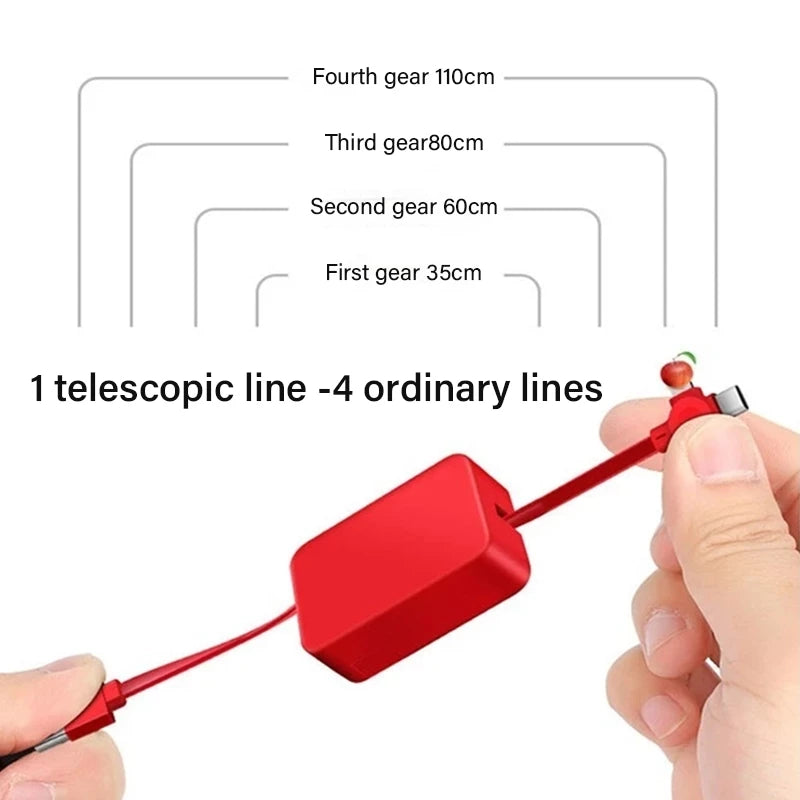 3 in 1 Charging Cable Retractable for (Micro USB / Type C / IOS )