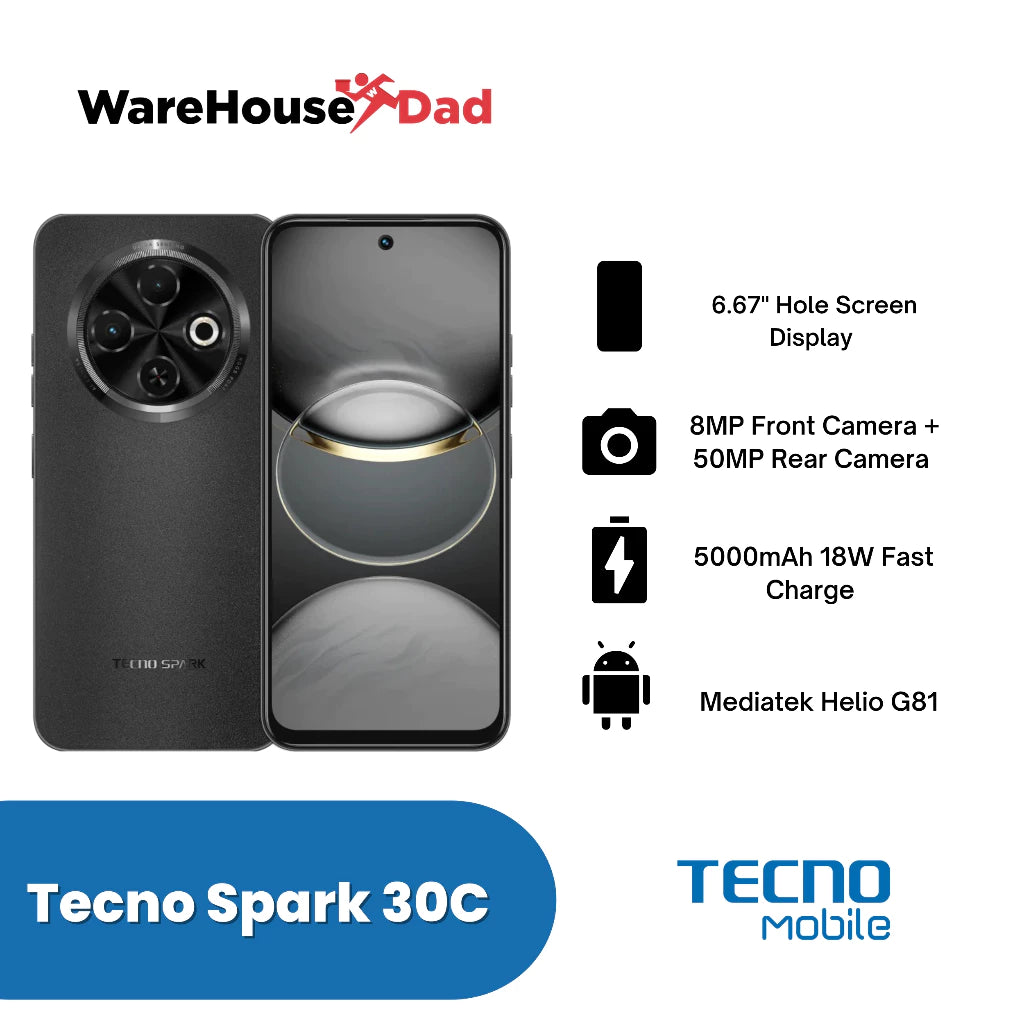 Tecno Spark 30c Android Phone Mediatek Helio G81 5000mAh