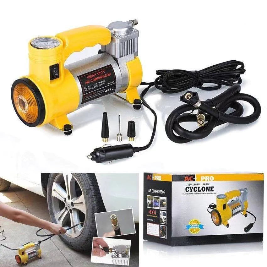 Cyclone Heavy Duty Air Compresssor with Working Light (AC+Pro 12v, 150Psi, 35Lpm)