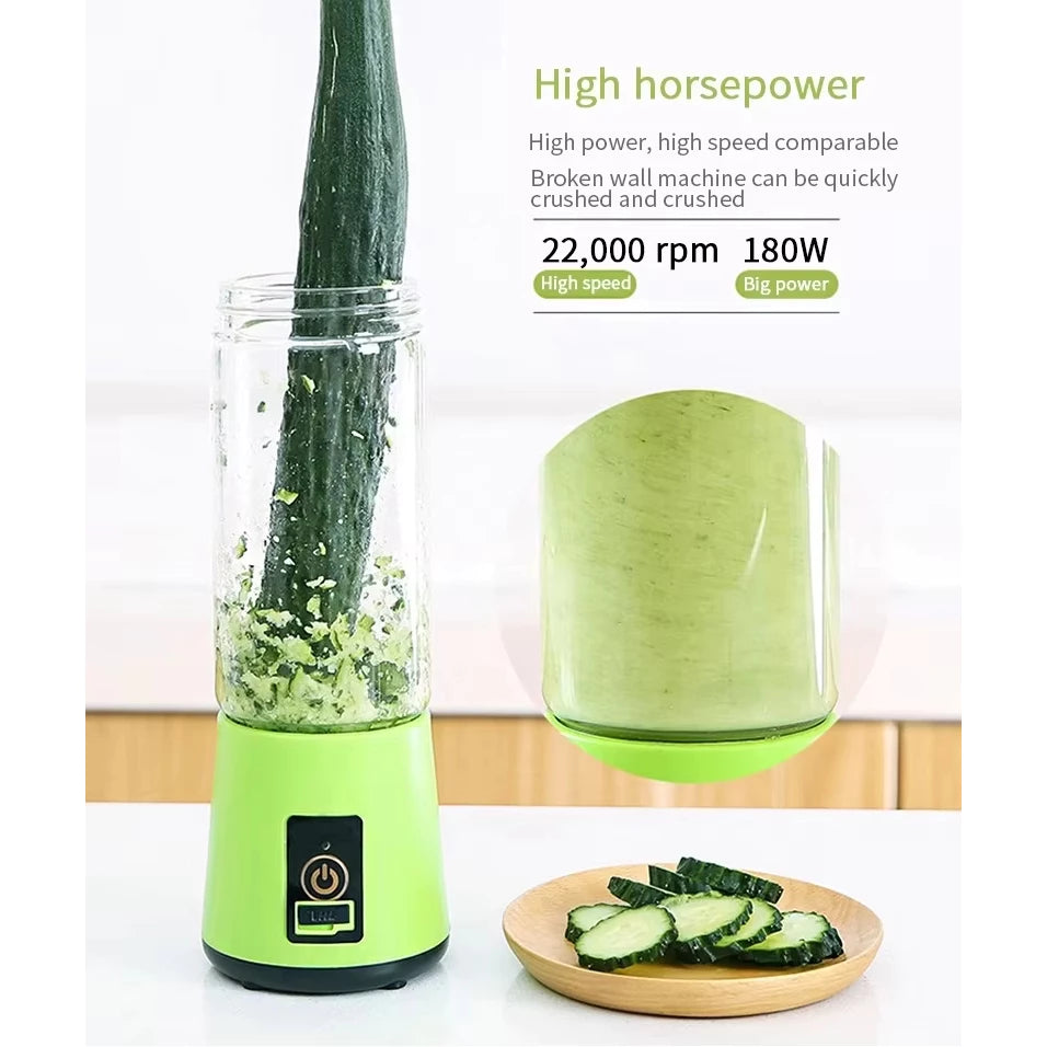 Portable and Rechargeable Battery Juice Blender 380ml HM-03