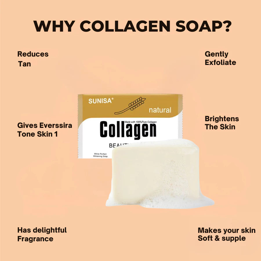 Sunisa Natural Collagen Beauty Soap Cleansing and Whitening Soap 80g