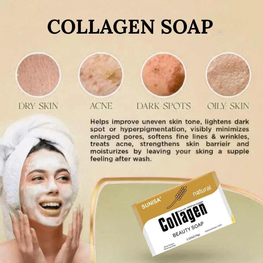 Sunisa Natural Collagen Beauty Soap Cleansing and Whitening Soap 80g