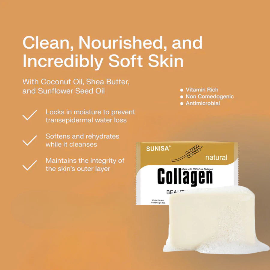 Sunisa Natural Collagen Beauty Soap Cleansing and Whitening Soap 80g