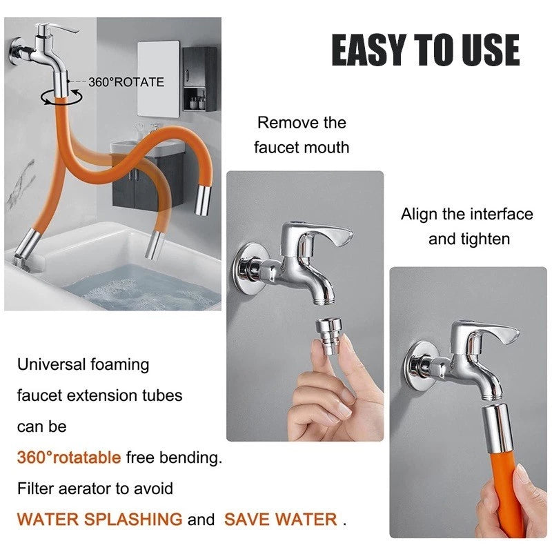Universal Faucet Extension 360° Free Bend Flexible Hose