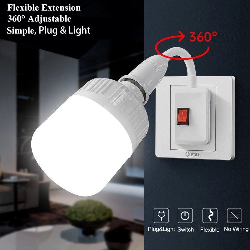 ????Plug-in Flexible Wall Light Socket Adapter