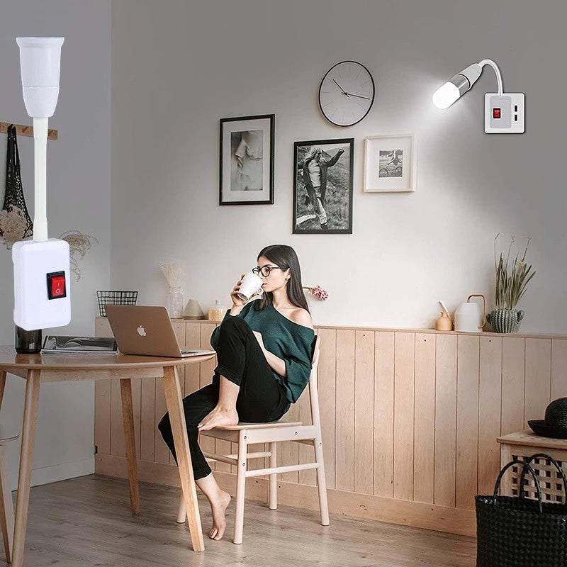 ????Plug-in Flexible Wall Light Socket Adapter