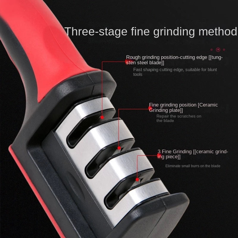 Knife Sharpener Novel Convenient Practical 3-Stage Manual Sharpener