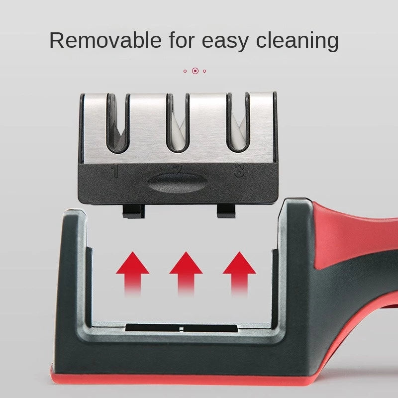 Knife Sharpener Novel Convenient Practical 3-Stage Manual Sharpener