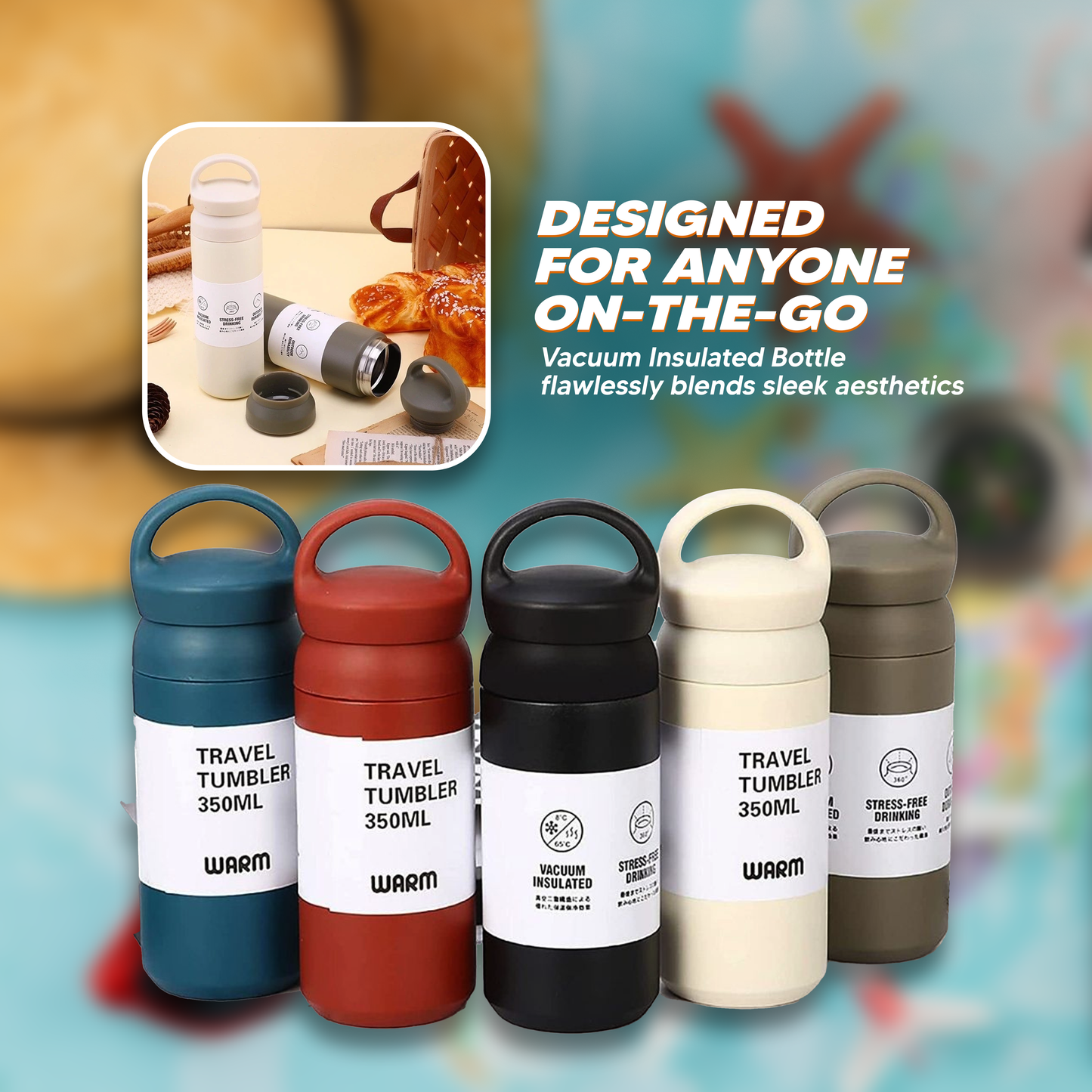 [PO] Thermoflask Water Tumbler Vacuum Insulated Bottle with Handle Stainless Steel Per Piece