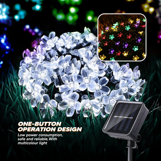 [PO]Peach Blossom Christmas Lights 50LED solar powered LED String Light