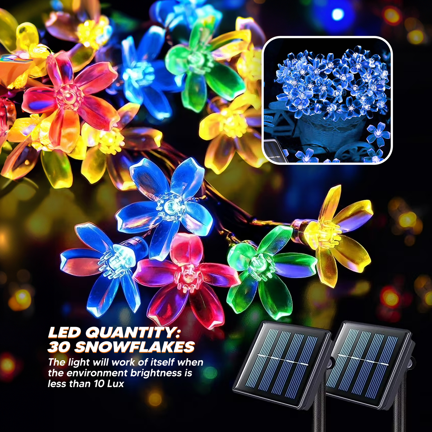 [PO]Peach Blossom Decoration Lights 30 solar powered LED String Light