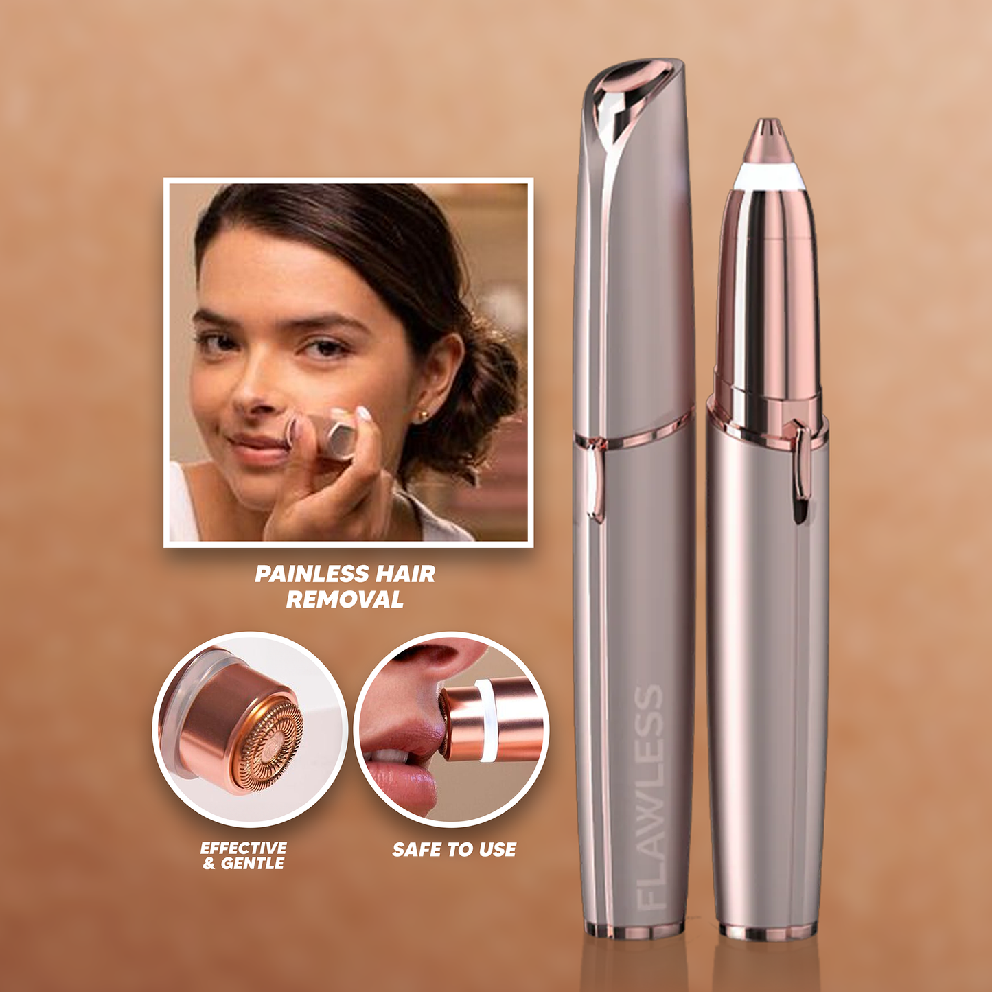 Authentic Flawless Finishing Touch Eyebows Hair Remover Electric Razor - Factory Pull-out