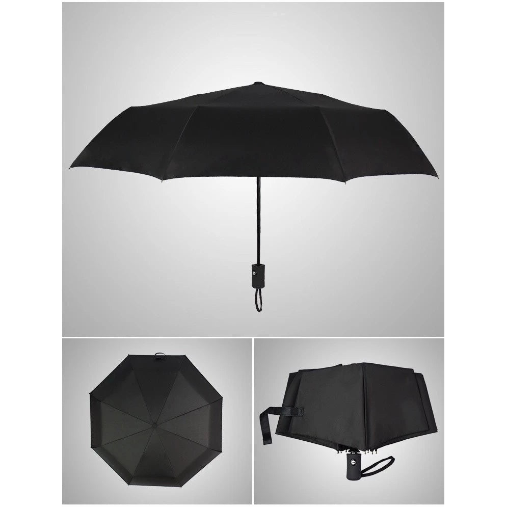 [A1-1329] 8-rib Automatic Plain Umbrella with Button