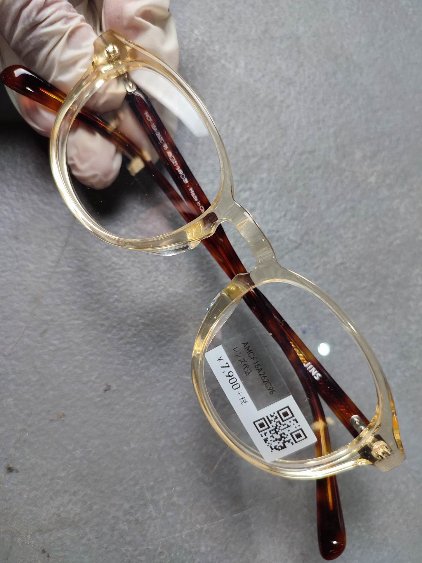 Plastic Frame JINS Transparent/Yellow/Orange/Brown (AMCF15A262C95) Eyeglass