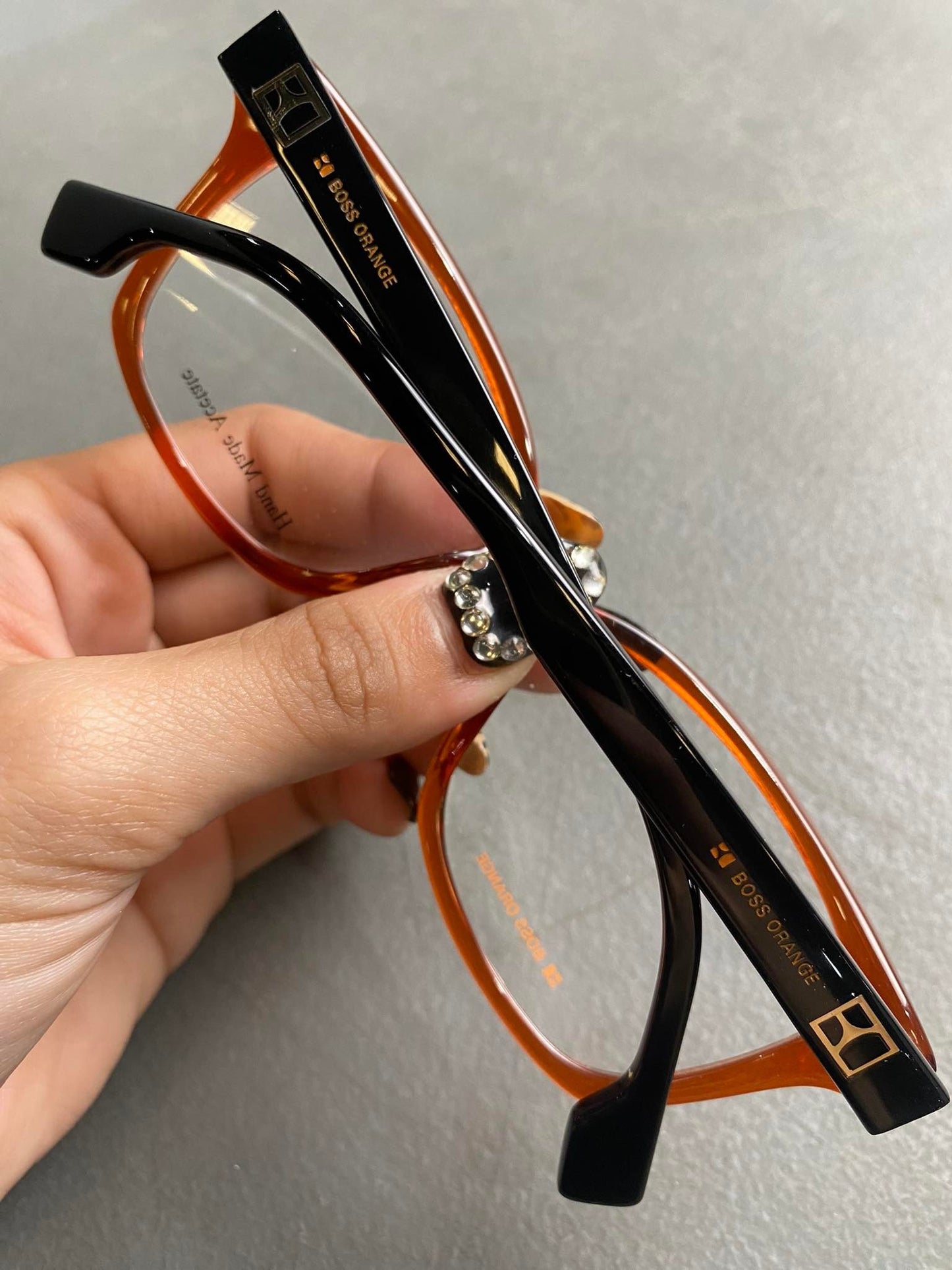 Plastic Frame BOSS ORANGE Orange/Black (B0 0008 SNB) Eyeglass