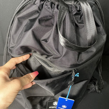 Crypto Black Pulls String Bag - Factory Pull-out