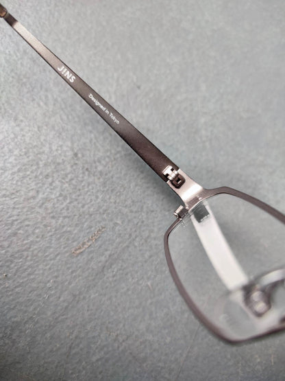 Plastic/Metal Frame JINS Matt Gray Eyeglass