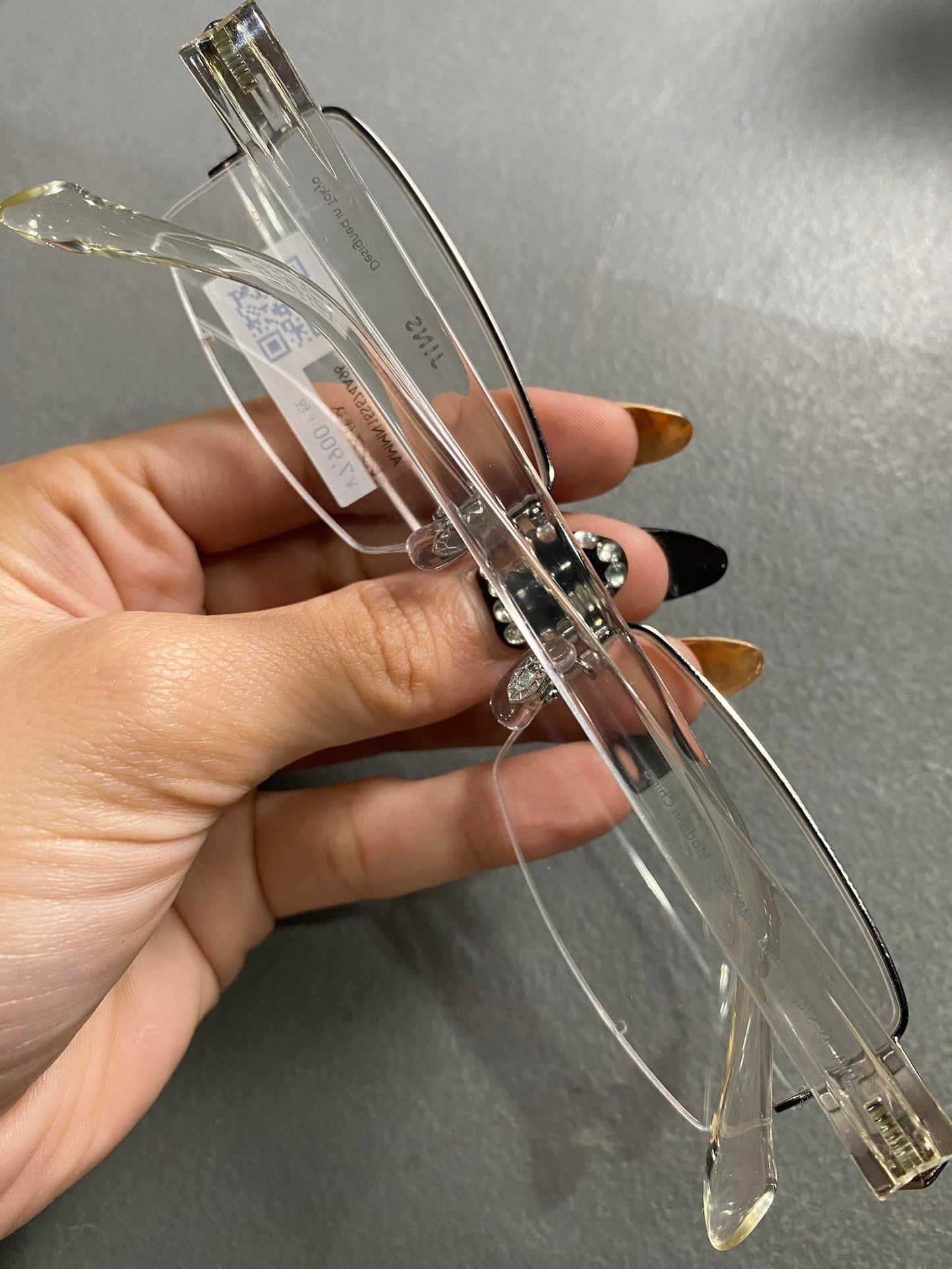 Plastic/Metal Frame JINS Silver/Transparent (AMMN15S574A96) Eyeglass