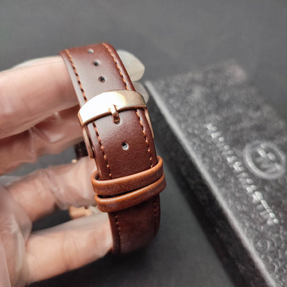 Hannah Martin Leather Watch W/Box - Brown Strap