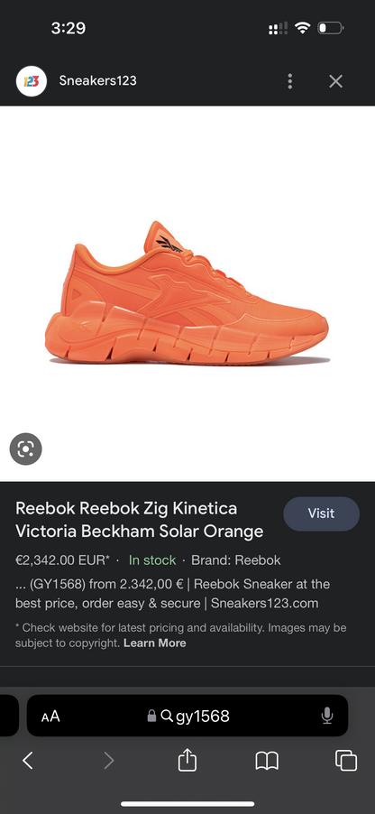 Reebok Orange Rubber Shoes ZIG VB Unisex (GY1568) - Phase-out Model