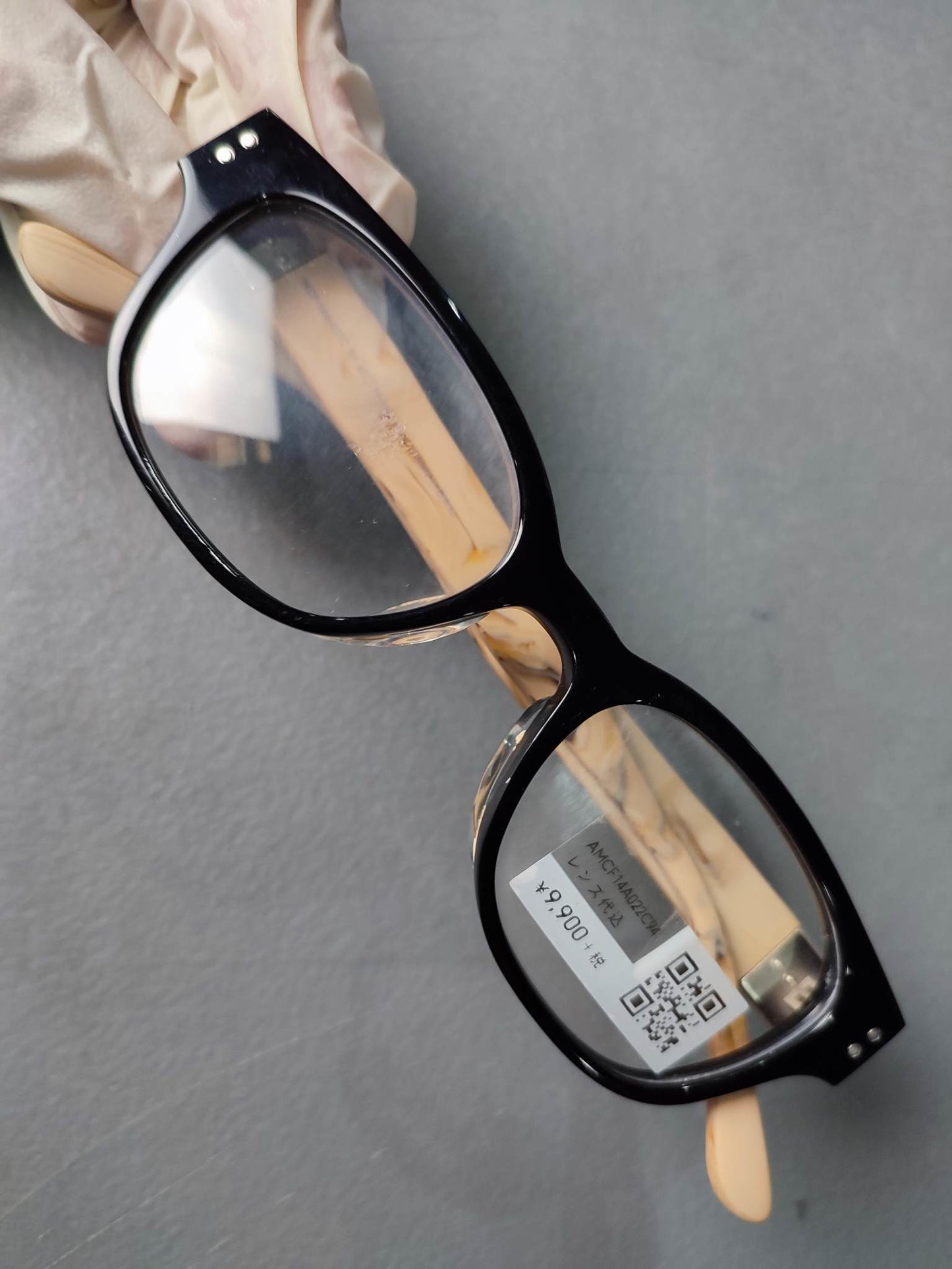 Plastic Frame JINS Black/Beige (AMCF14A022C94) Eyeglass