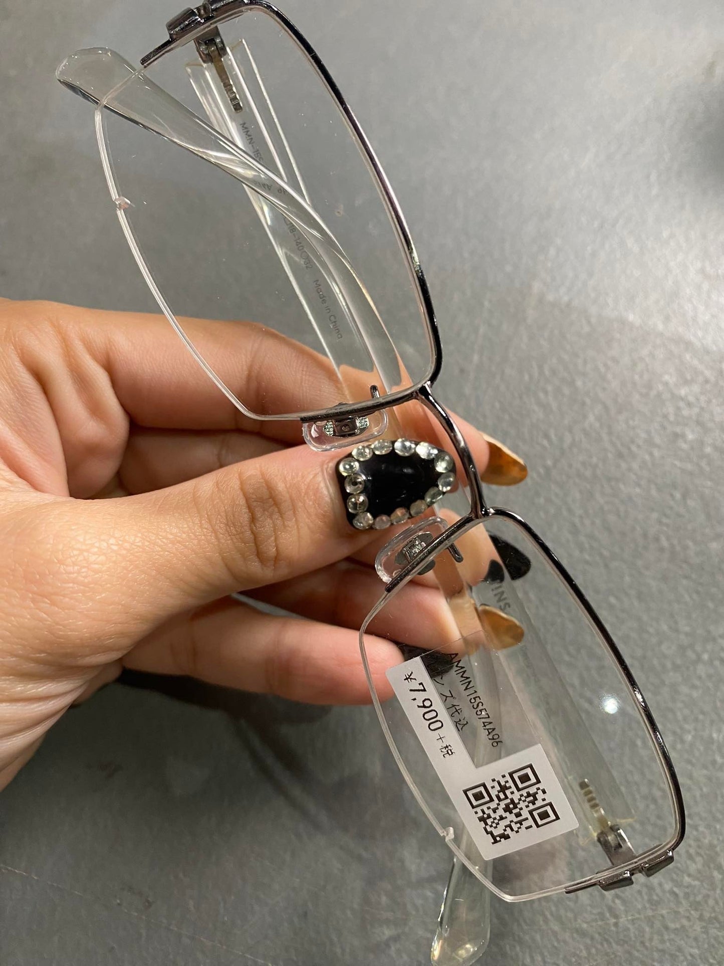 Plastic/Metal Frame JINS Silver/Transparent (AMMN15S574A96) Eyeglass