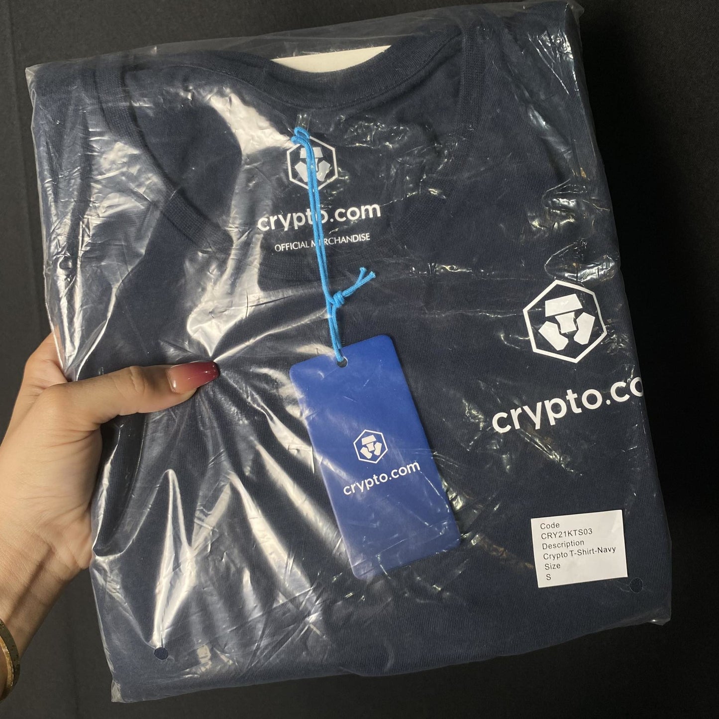 Crypto T-Shirt Navy Blue Size: Small - Factory Pull-out