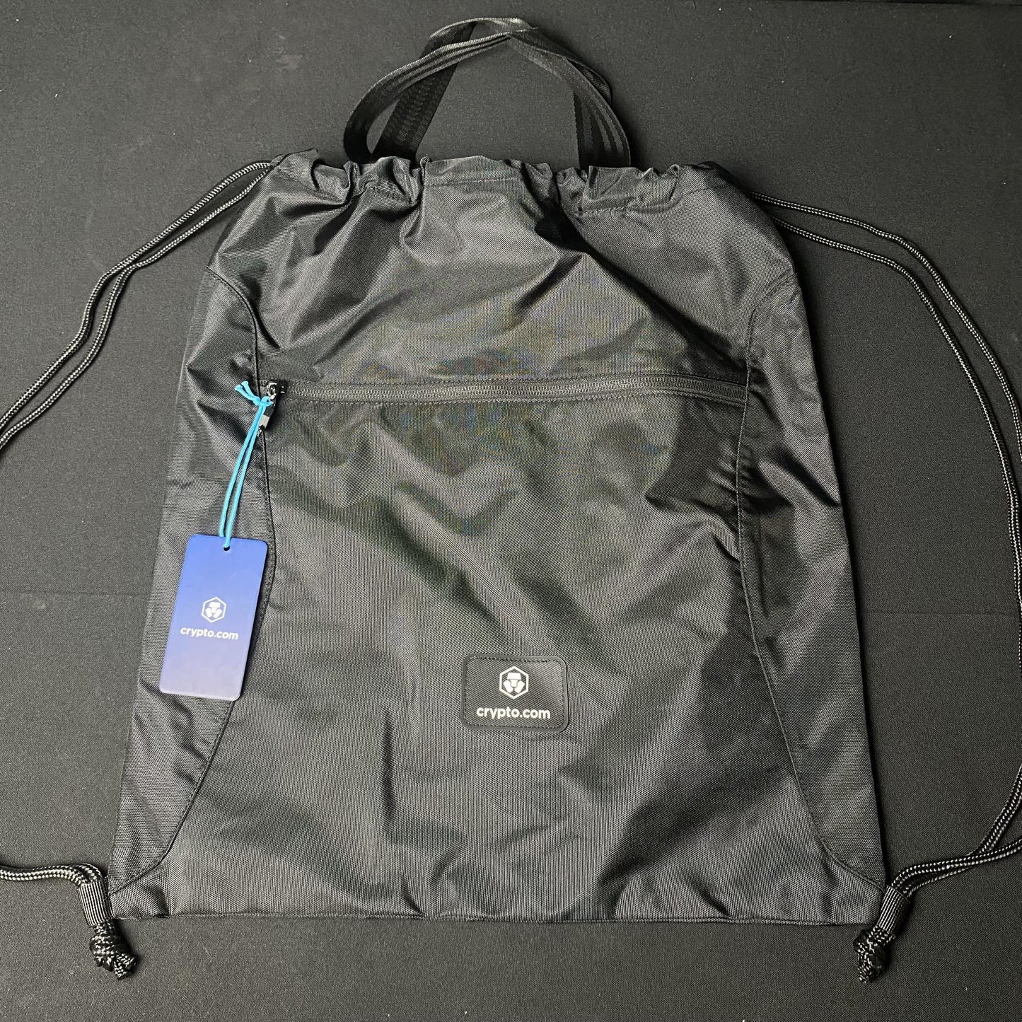 Crypto Black Pulls String Bag - Factory Pull-out