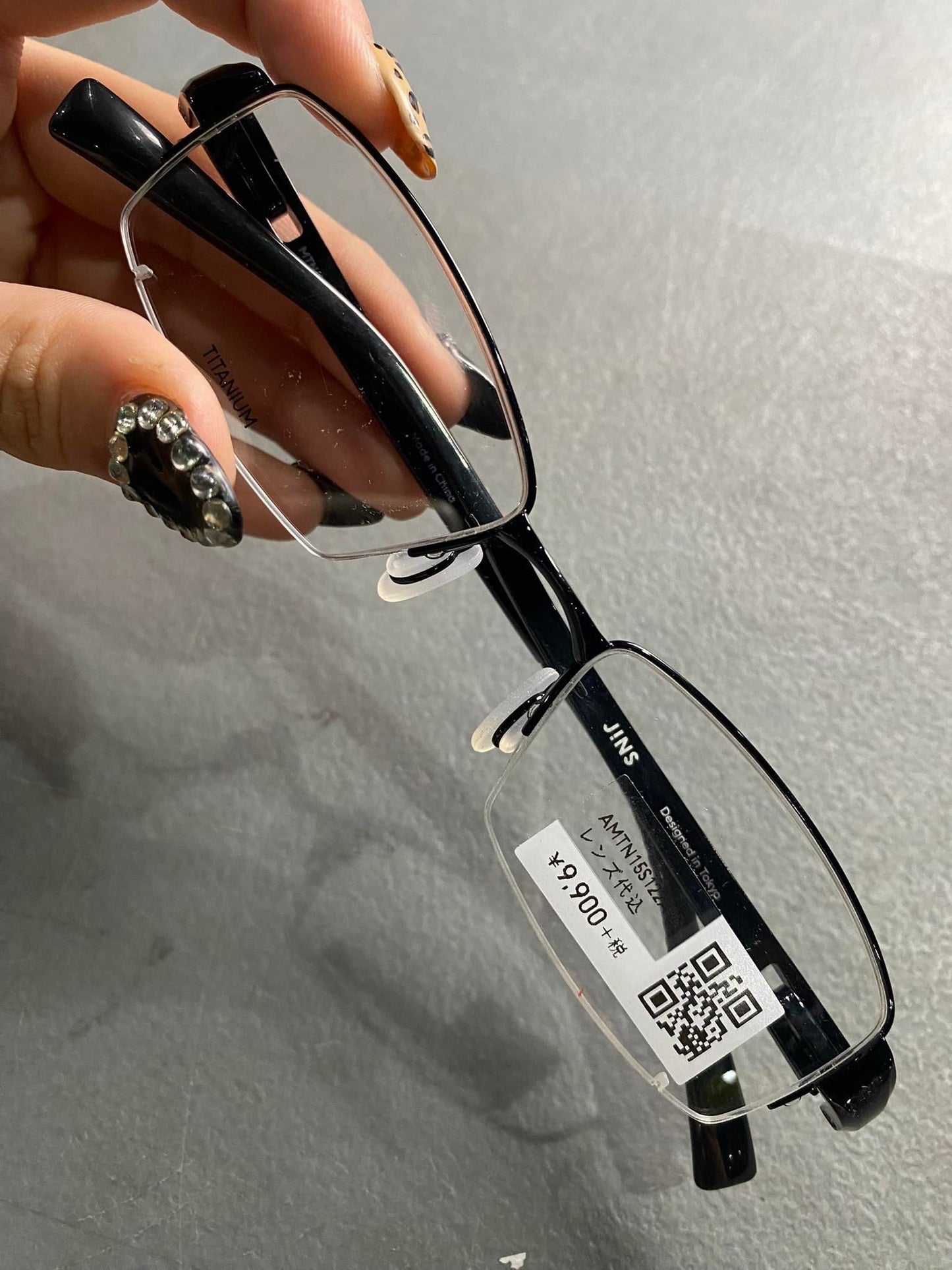 Plastic/Metal Frame JINS Glossy Black (AMTN15S122A94) Eyeglass
