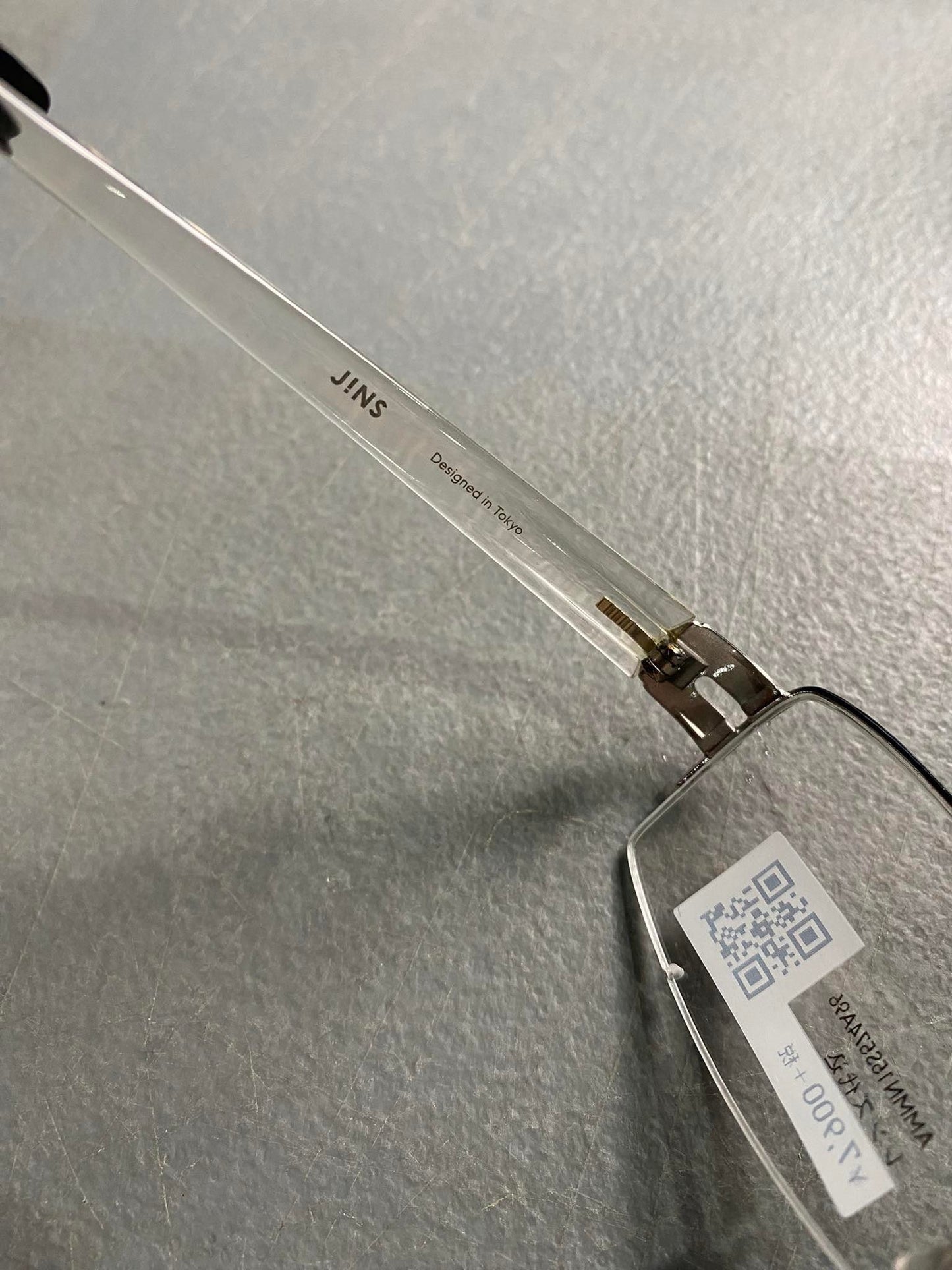 Plastic/Metal Frame JINS Silver/Transparent (AMMN15S574A96) Eyeglass