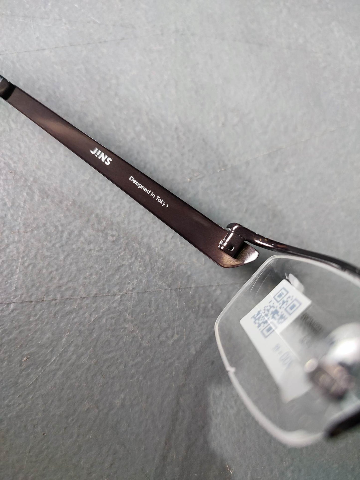 Plastic/Metal Frame JINS Glossy Black (AMMN15S066D93) Eyeglass