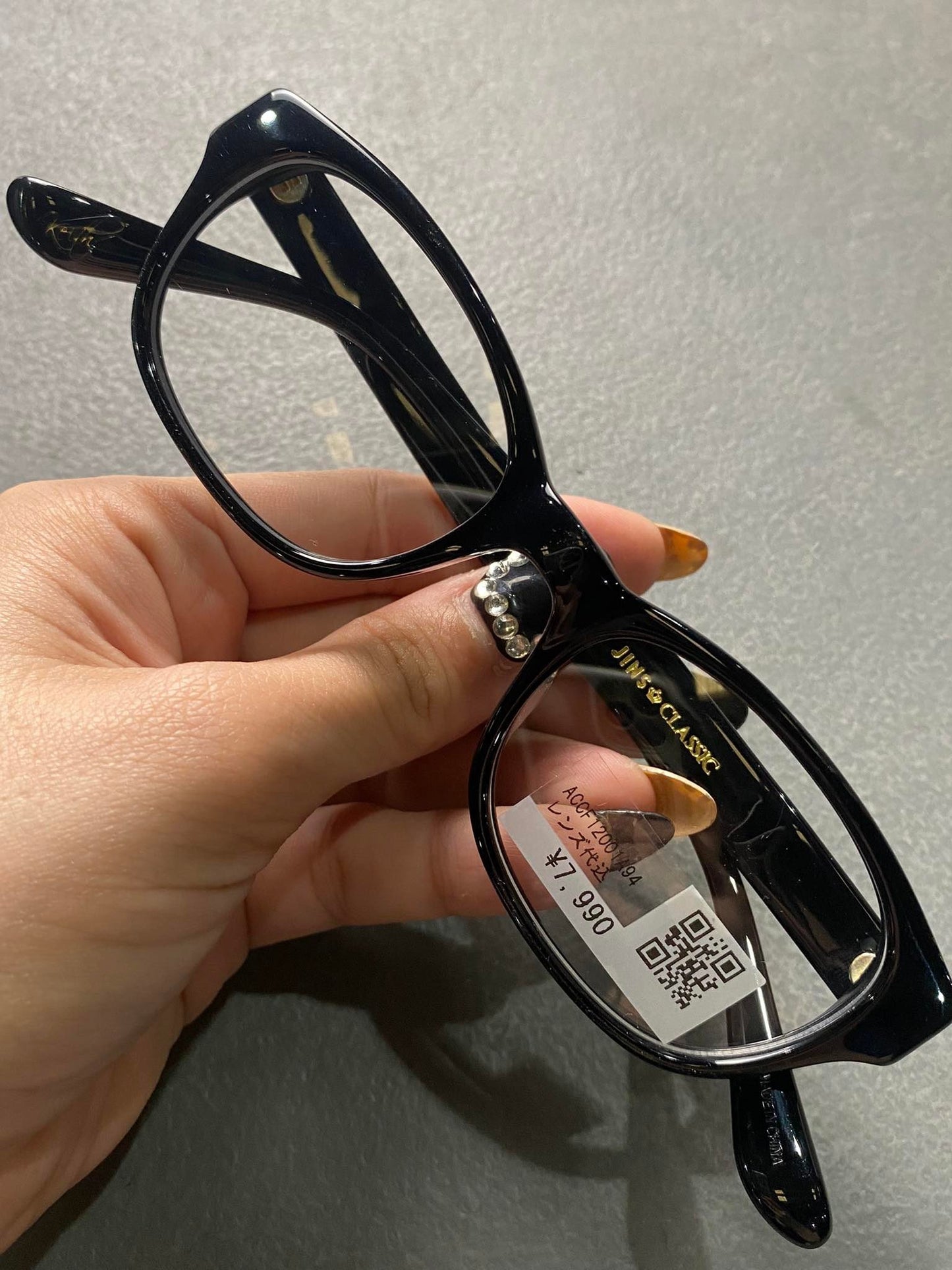 Plastic Frame JINS CLASSIC Glossy Black (ACCF12001A94) Eyeglass