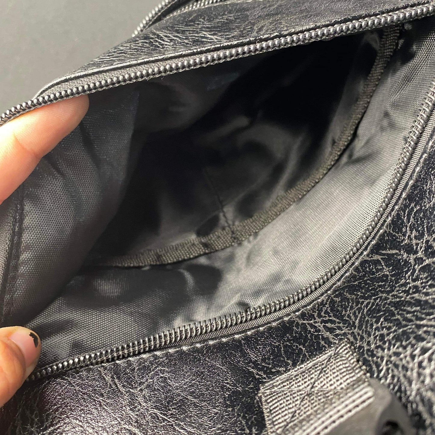 Korean Black Crossbody Chest Bag Leather