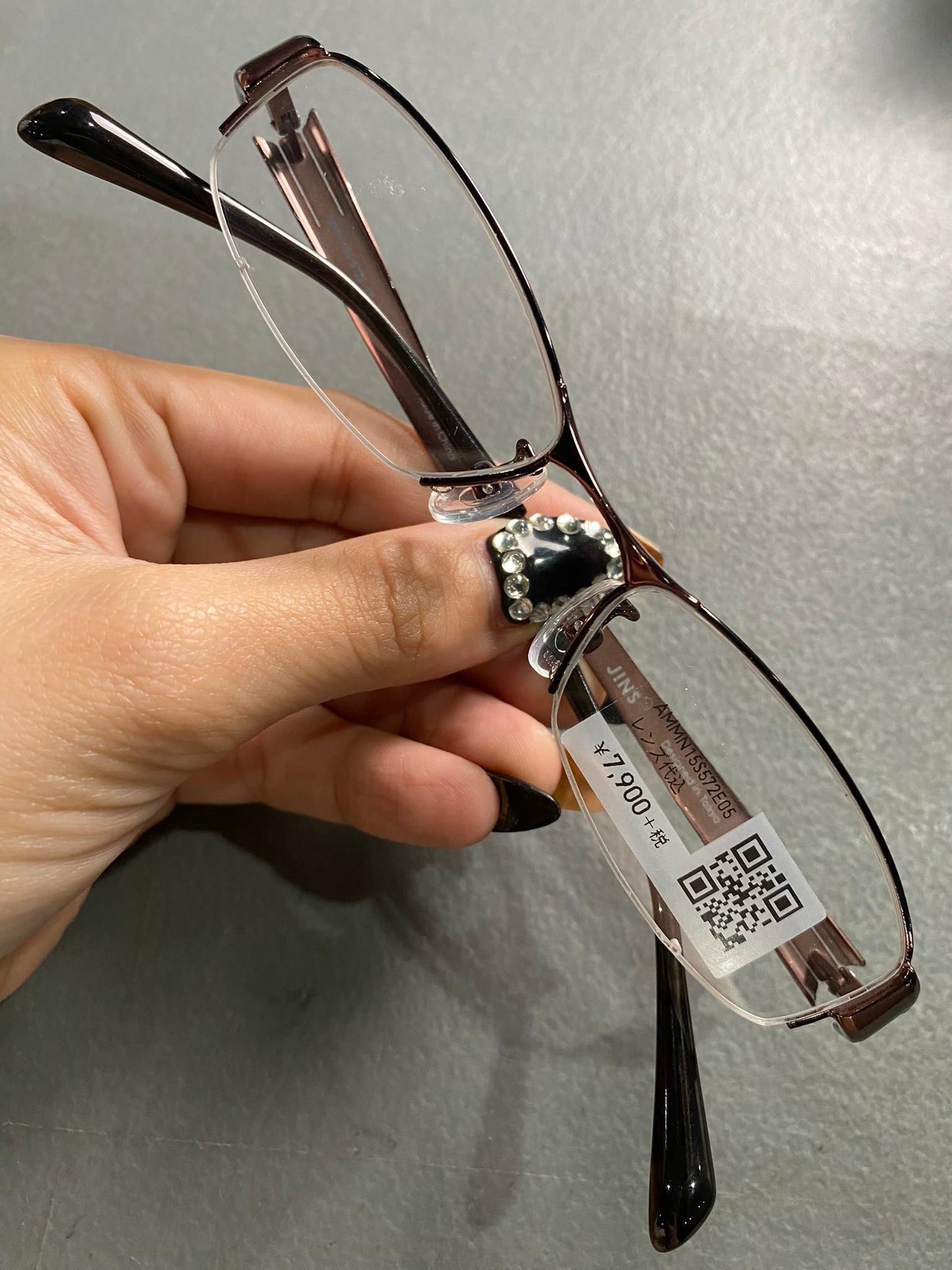 Plastic/Metal Frame JINS Glossy Brown (AMMN15S372E05) Eyeglass
