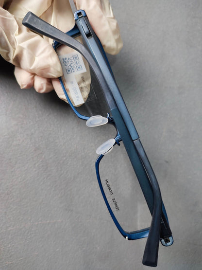 Plastic Frame Eyeglass JINS CLASSIC TEMPLE TITANIUM MATT BLUE (AMMF15S123A