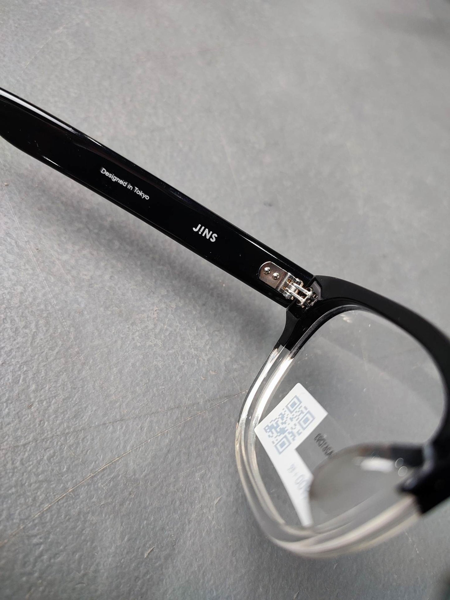 Plastic Frame JINS Black/Transparent White (AMCF15A261D93) Eyeglass