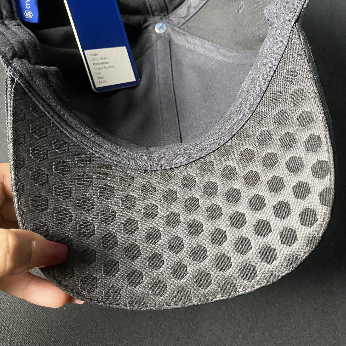 Crypto Black Baseball Cap Size: Adult - Factory Pull-out