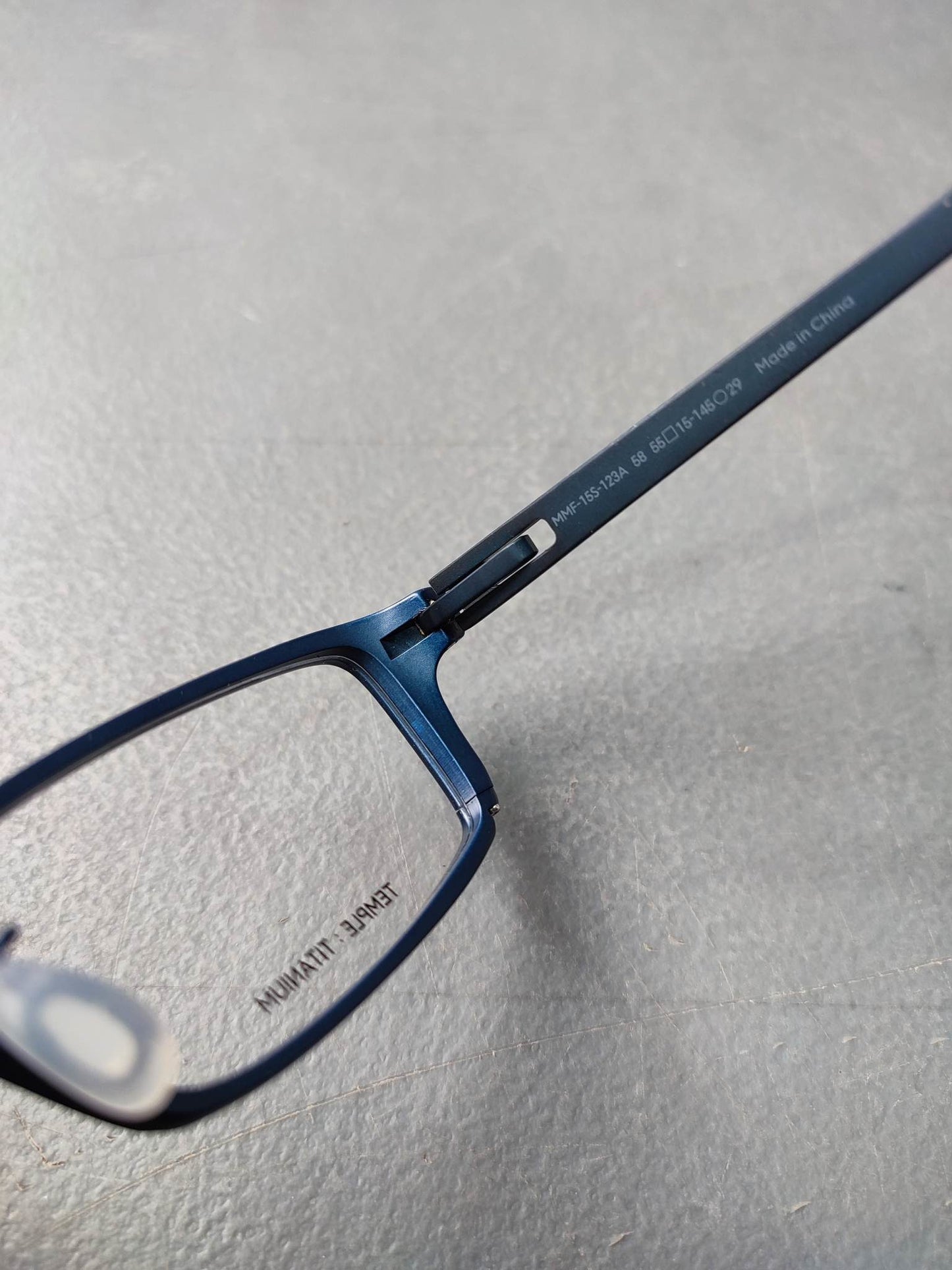 Plastic Frame Eyeglass JINS CLASSIC TEMPLE TITANIUM MATT BLUE (AMMF15S123A