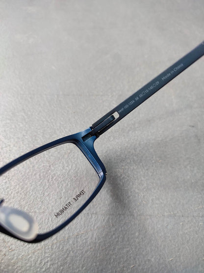 Plastic Frame Eyeglass JINS CLASSIC TEMPLE TITANIUM MATT BLUE (AMMF15S123A