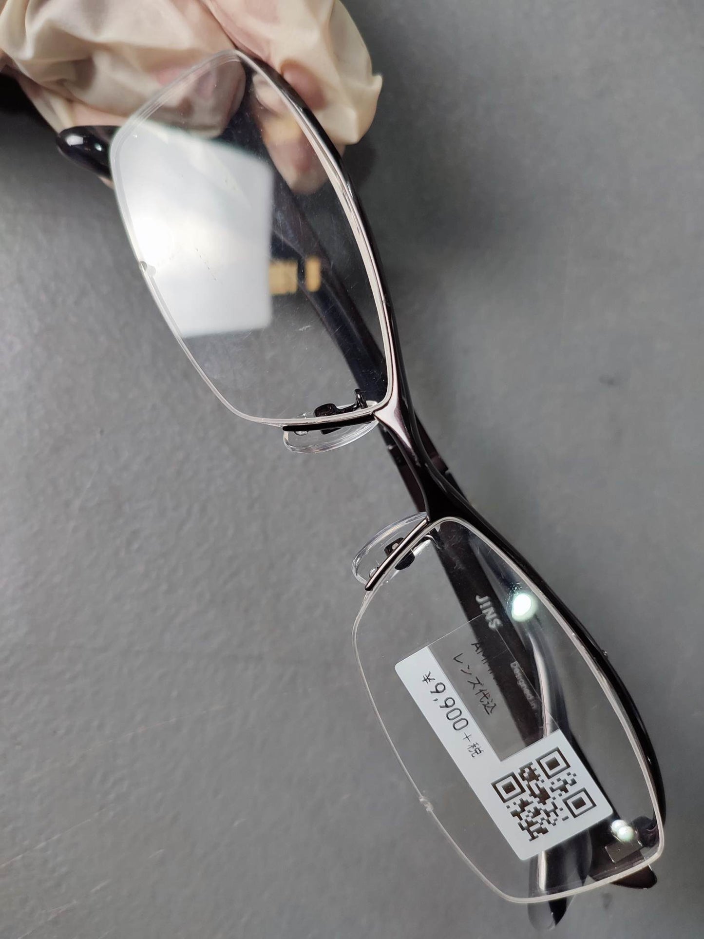 Plastic/Metal Frame JINS Glossy Black (AMMN15S066D93) Eyeglass