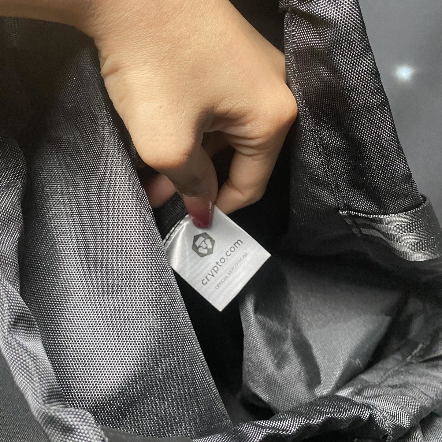 Crypto Black Pulls String Bag - Factory Pull-out