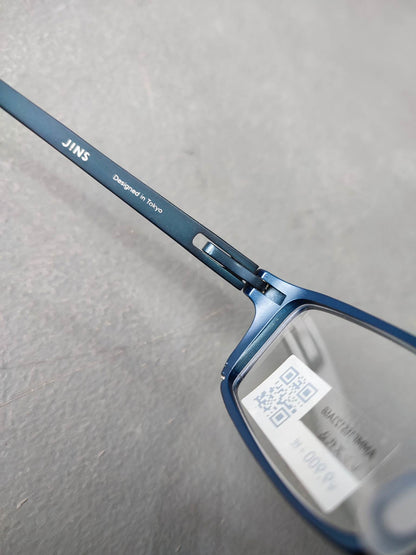 Plastic Frame Eyeglass JINS CLASSIC TEMPLE TITANIUM MATT BLUE (AMMF15S123A