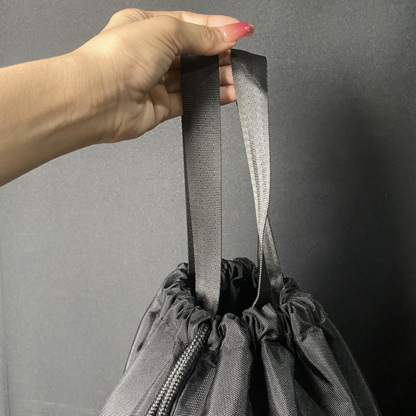 Crypto Black Pulls String Bag - Factory Pull-out