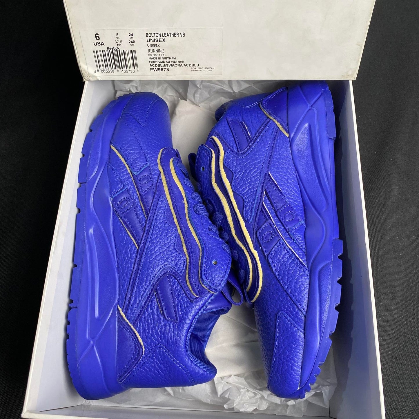 Reebok Blue Rubber Shoes Bolton Leather VB Unisex (FW9978) - Phase-out Model